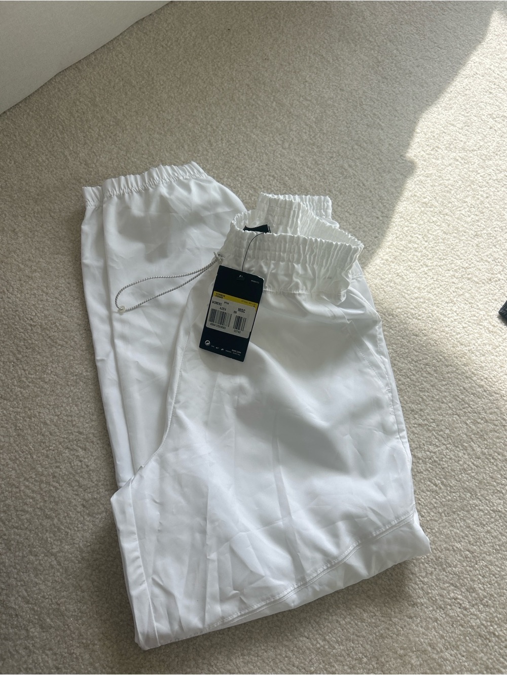 Nike White Elastic-Waist Cargo Joggers